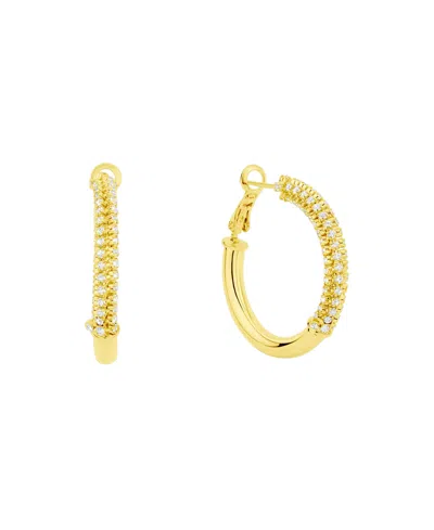 And Now This Crystal Stones Hoop Earrings In Gold