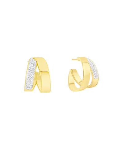 And Now This Crystal Stones Hoop Earrings In Gold