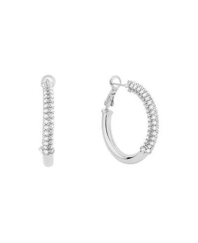 And Now This Crystal Stones Hoop Earrings In Metallic