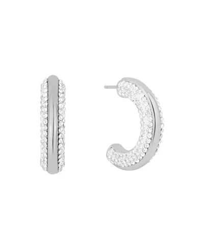 And Now This Crystal Stones Hoop Earrings In Metallic