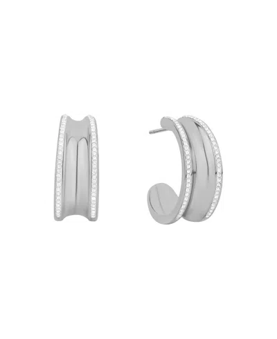 And Now This Crystal Stones Hoop Earrings In Metallic