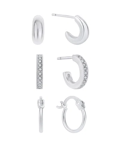 And Now This Crystal Trio Hoop Earring Set In No Color