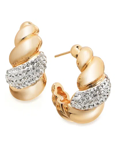 And Now This Crystal Twist Hoop Earring In Gold