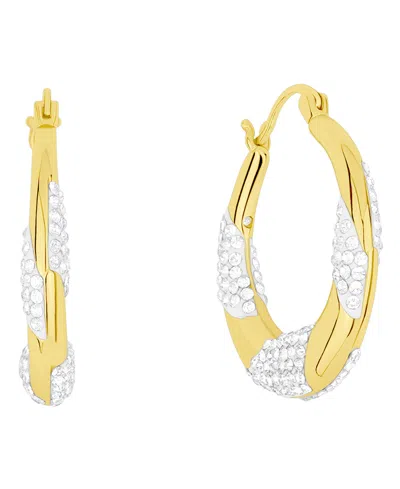 And Now This Crystal Twisted Hoop Earrings In Gold