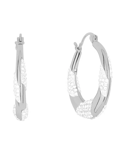 And Now This Crystal Twisted Hoop Earrings In Metallic