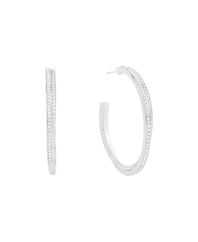 And Now This Crystal Twisted Rope C Hoop Earrings In Metallic
