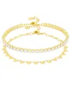 And Now This Cubic Zirconia 18k Gold Plated Brass Chain Duo Bracelet, Macy's Exclusive In Gold