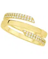 And Now This Cubic Zirconia 18k Gold Plated Brass Coil Ring, Macy's Exclusive In Gold