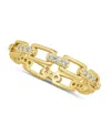 And Now This Cubic Zirconia 18k Gold Plated Link Ring In Gold