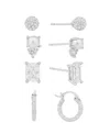 And Now This Cubic Zirconia And Imitation Pearl Earring Set In Silver