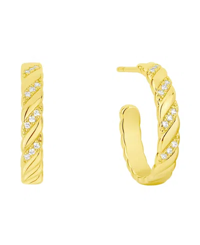 And Now This Cubic Zirconia C Hoop Earring In Gold