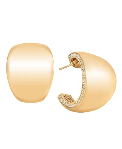 And Now This Cubic Zirconia C Hoop Earring In Gold