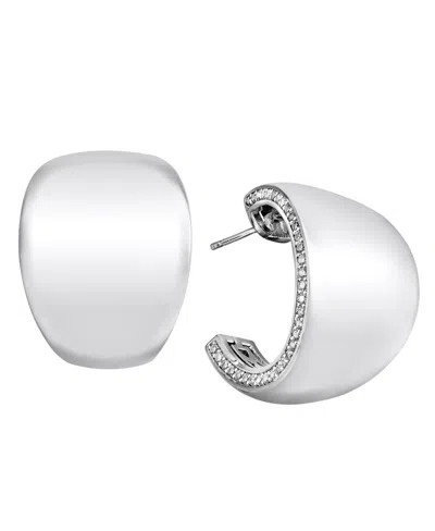 And Now This Cubic Zirconia C Hoop Earring In Silver