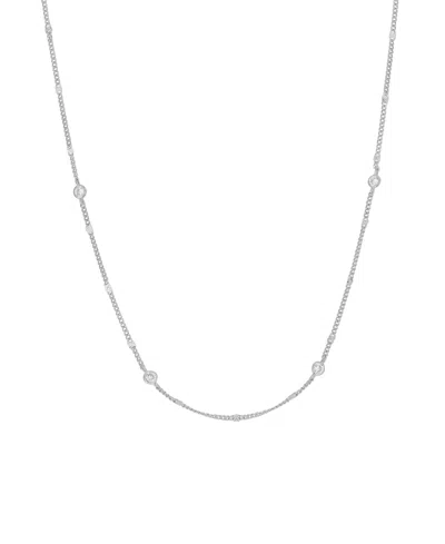 And Now This Cubic Zirconia Circular Shaped Station Necklace In Silver