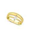 And Now This Cubic Zirconia Double Band Ring In Gold