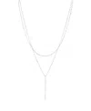 And Now This Cubic Zirconia Double Layer Y Necklace In Metallic