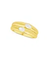And Now This Cubic Zirconia Double Stone Ring In Gold