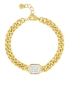 And Now This Cubic Zirconia Emerald Cut Chain Bracelet In Gold