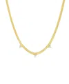 And Now This Cubic Zirconia Flat Herringbone Chain Necklace In Gold