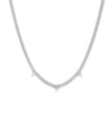 And Now This Cubic Zirconia Flat Herringbone Chain Necklace In Silver