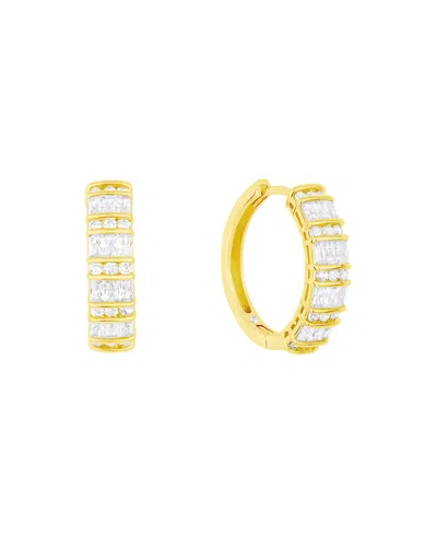 And Now This Cubic Zirconia Hinge Hoop Earrings In Gold