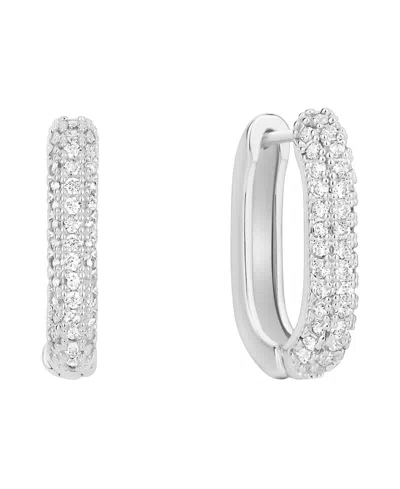 And Now This Cubic Zirconia Hinged Hoop Earring In Gray