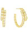 And Now This Cubic Zirconia In 18k Gold Plated Brass Geometric Hoop Earrings, Macy's Exclusive