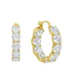 And Now This Cubic Zirconia Inside Outside Hoop Earring In Gold