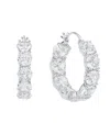 And Now This Cubic Zirconia Inside Outside Hoop Earring In Silver