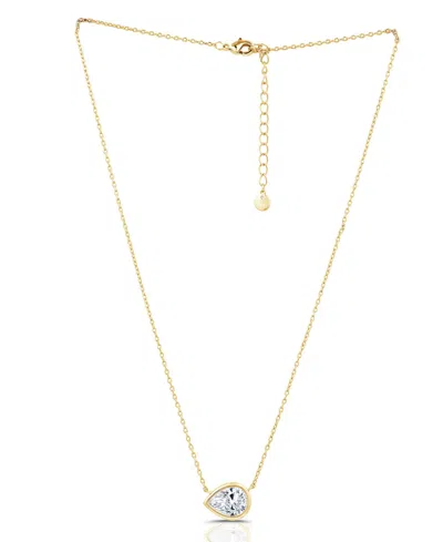 And Now This Cubic Zirconia Pear Shaped Necklace In Gold