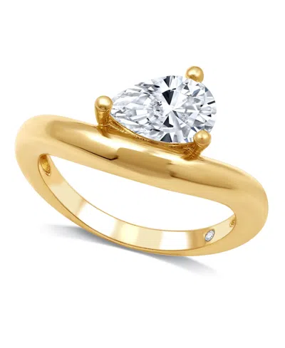 And Now This Cubic Zirconia Pear Shaped Ring In Gold