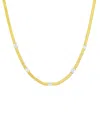 And Now This Cubic Zirconia Rectangular Stone Station Necklace In Gold