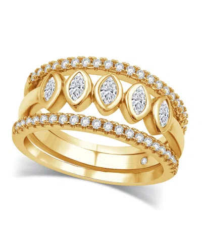And Now This Cubic Zirconia Stack Ring In Gold