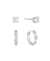 And Now This Cubic Zirconia Stud And Hoop Earring Set In Silver