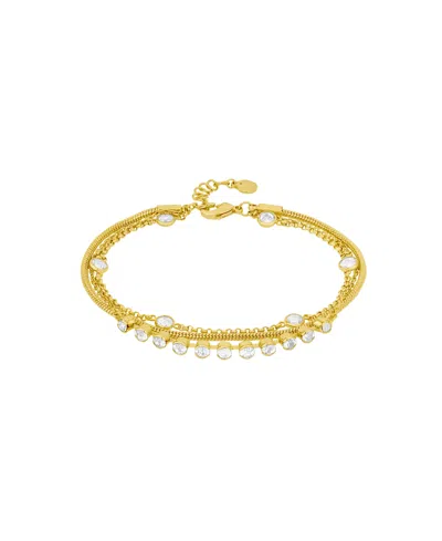 And Now This Cubic Zirconia Triple Row Bracelet In Gold