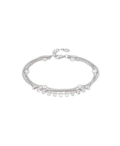 And Now This Cubic Zirconia Triple Row Bracelet In Silver