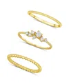 And Now This Cubic Zirconia Triple Stack Ring In Gold