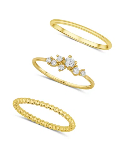 And Now This Cubic Zirconia Triple Stack Ring In Gold