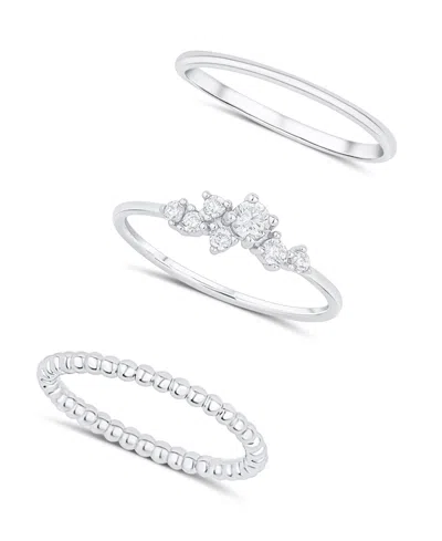 And Now This Cubic Zirconia Triple Stack Ring In Silver
