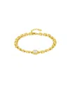 And Now This Cubic Zirconia Watch Band Link Bracelet In Gold