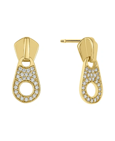 And Now This Cubic Zirconia Zipper Earring In Gold