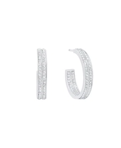 And Now This Double Row Crystal Hoop Earring In No Color