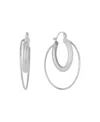 And Now This Double Row Hoop Earrings In Silver