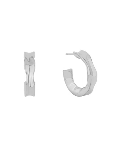And Now This Edge Gleaming C-hoop Earrings In Silver