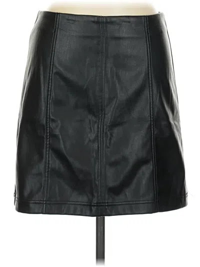 Pre-owned And Now This Faux Leather Skirt In Black
