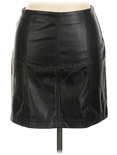 Pre-owned And Now This Faux Leather Skirt In Black