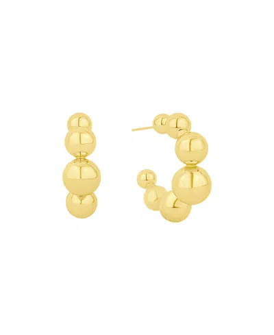 And Now This Graduated Ball C Hoop Earrings In Gold