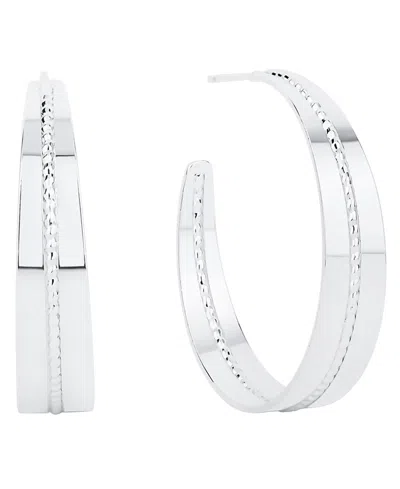 And Now This Graduated C Silver Plated Hoop Earrings, Macy's Exclusive In Metallic