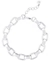 And Now This High Polished Link Chain Bracelet In Fine Silver Plated In Silver-tone