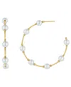 And Now This Imitation Pearl 18k Gold-plated C Hoop Earring In Gold